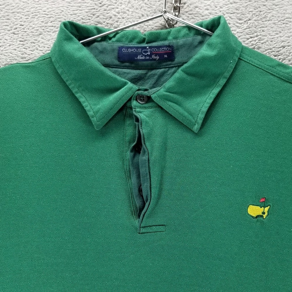 Masters Golf Polo Shirt Mens XL‎ Green Clubhouse Collection Made In Italy